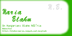 maria blahm business card